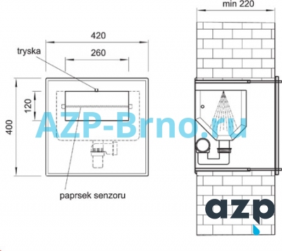 Раковина из нержавеющей стали BSAU 01 AZP Brno Чехия (фото, схема) Раковина из нержавеющей стали BSAU 01 AZP Brno Чехия (фото, схема)